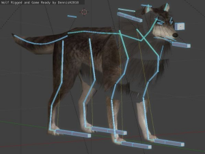 wolf rigged animated and game ready 3D Модель