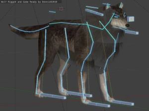 wolf rigged animated and game ready 3D Model