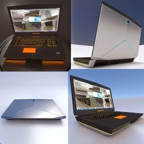 Alienware 18 ゲーミング ラップトップ 3Dモデル .c4d .max .obj .3ds .fbx .stl .blend 