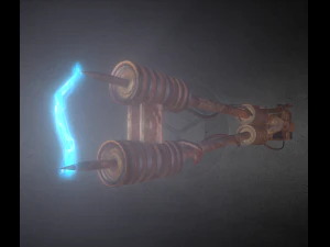 由汽车电池供电的生锈电击矛 3D 模型