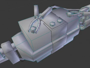 rusty stun spear powered by car battery 3D Model