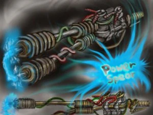 rusty stun spear powered by car battery 3D Model