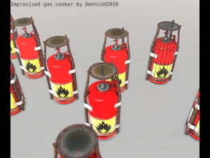 gas cooker made of junk and duct tape 3D Model