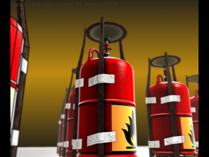 gas cooker made of junk and duct tape Model 3D