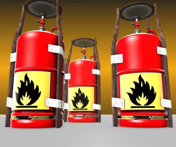 gas cooker made of junk and duct tape 3D Model .c4d .max .obj .3ds .fbx .stl .blend 