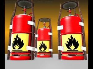 cucina a gas fatta di spazzatura e nastro adesivo Modello 3D