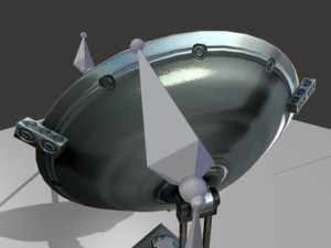 satellite dishes rigged and low poly 3D-Modell