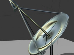 satellite dishes rigged and low poly 3D-Modell