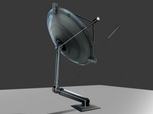 satellite dishes rigged and low poly 3D-Modell