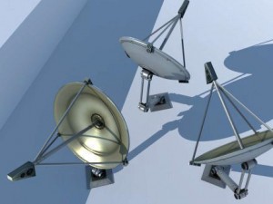 satellite dishes rigged and low poly 3D-Modell