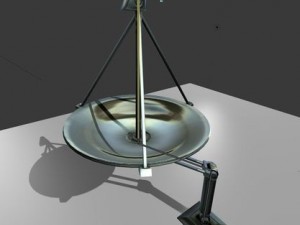 satellite dishes rigged and low poly 3D-Modell