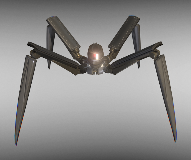 rigged and animated robot 3D Model .c4d .max .obj .3ds .fbx .stl .blend 