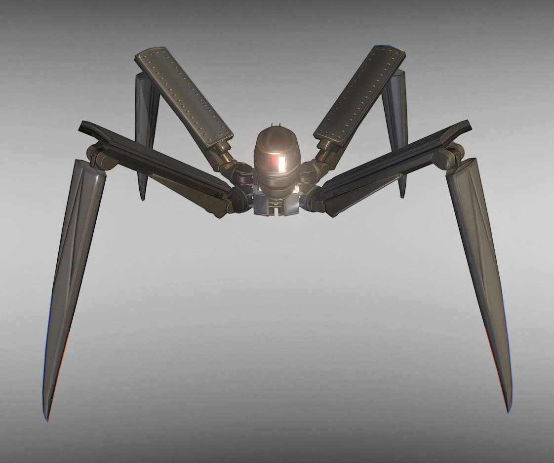 rigged and animated robot 3D Model .c4d .max .obj .3ds .fbx .stl .blend