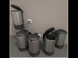 water boiler with rigged electric cable 3D Model