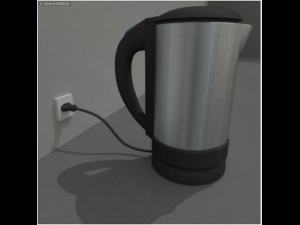 water boiler with rigged electric cable 3D Model