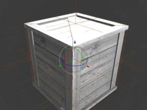 wood box with pieces for destruction effects 3D Model