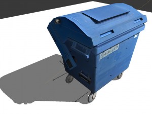 garbage container with ragdoll setup 3D Model