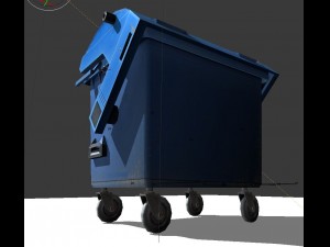 garbage container with ragdoll setup 3D Model