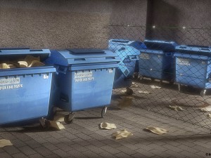 garbage container with ragdoll setup 3D Model