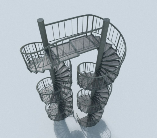 aluminum spiral staircases Modèle 3D .c4d .max .obj .3ds .fbx .stl .blend