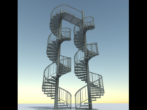 aluminum spiral staircases Modèle 3D