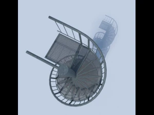 aluminum spiral staircases 3D Model