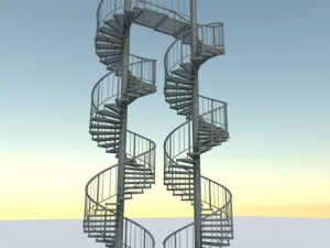 aluminum spiral staircases Modèle 3D