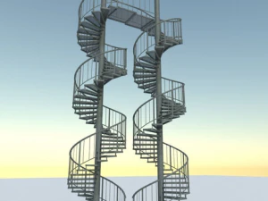 aluminum spiral staircases 3D Model