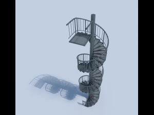 aluminum spiral staircases 3D Model