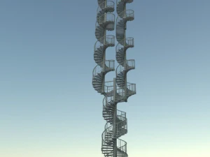 aluminum spiral staircases 3D Model
