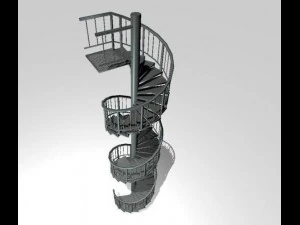 aluminum spiral staircases 3D Model