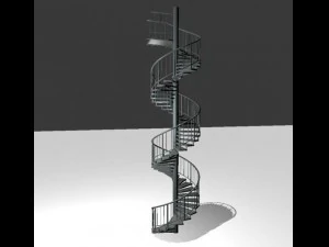 aluminum spiral staircases 3D Model