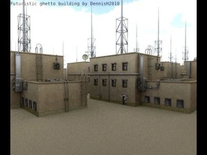 futuristic ghetto building 3D Model
