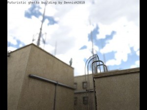 futuristic ghetto building 3D Model