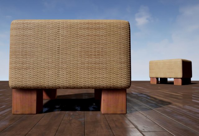 basket stool high and low poly 3D Model .c4d .max .obj .3ds .fbx .stl .blend 