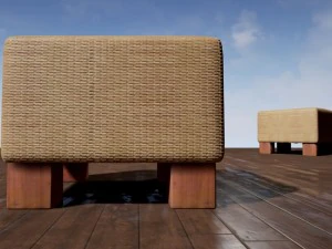 taburete de cesta alto y bajo poli Modelo 3D