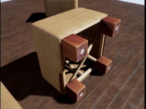 basket stool high and low poly 3D Model