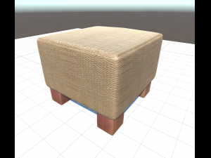 basket stool high and low poly 3D Model