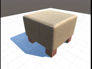 basket stool high and low poly 3D Model