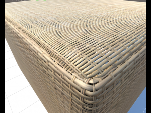 basket stool high and low poly 3D Model
