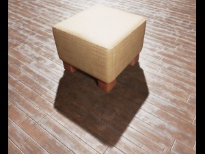 basket stool high and low poly 3D Model