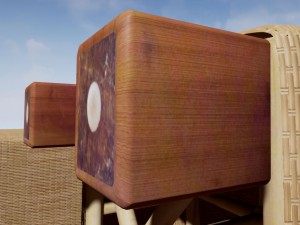 basket stool high and low poly 3D Model