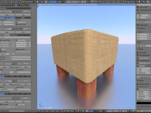 basket stool high and low poly 3D Model