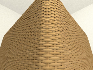basket stool high and low poly 3D Model