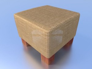basket stool high and low poly 3D Model