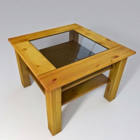 table made of wood with glass top Modello 3D .c4d .max .obj .3ds .fbx .stl .blend 