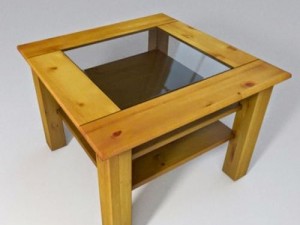 table made of wood with glass top 3D Model