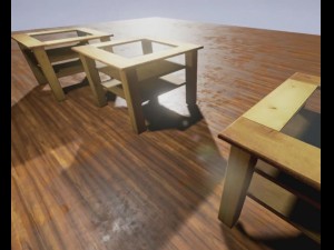 table made of wood with glass top Modello 3D