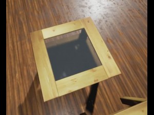 table made of wood with glass top Modello 3D