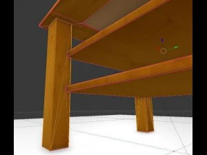 table made of wood with glass top 3D Model